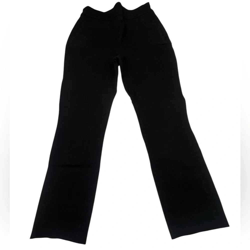 Sezane Paris Pants Women's Size 34 Black Cotton Jeans Preppy Side Zipper Casual